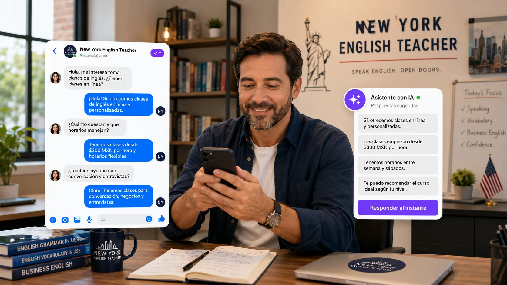 NY English Messenger Bot — Bilingual AI Assistant for Facebook Messenger